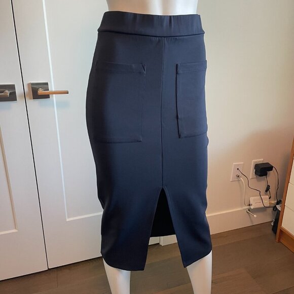 Finery London Fashion Group Bodycon Polyamide Blend Midi Skirt Navy 4 US/8 UK - Picture 12 of 12